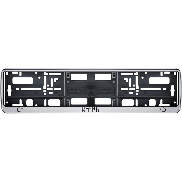 Тримач автомобільного номерного знака в кольорі сріблястий/чорний Тримач номерного знака автомобіль, тримач номерного знака Gktrk Trk Turkey Bozkurt 2 місця