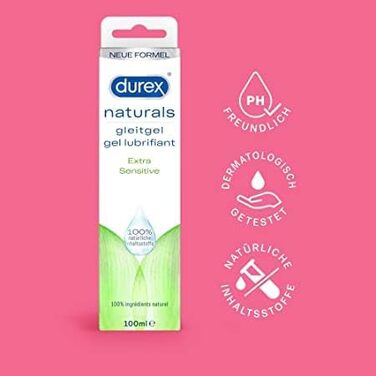 Лубрикант на водній основі Durex Naturals мастило, виготовлене з 100 натуральних інгредієнтів і з формулою інтимного балансу 2 x 100 мл у тюбику