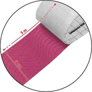 Рулонів кінезіологічної стрічки 5 см х 5 м Багато кольорів Електронна книга Застосування брошури Набір фізіотечок Еластичні водонепроникні стрічки для тонізації м'язів, колір (рожевий), 12