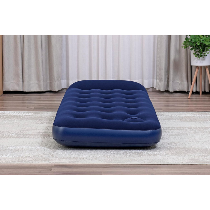 Надувне ліжко Bestway Blue Horizon Step з внутрішнім ножним насосом Single XL/Lo 185 x 76 x 28 см, синій