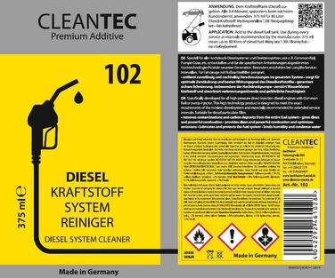 Система впорскування дизельного палива CleanTEC 102 Heavy Duty Cleaner 375 мл DPF очищає та змащує форсунки (2)