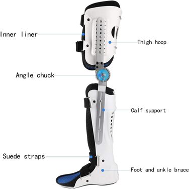 Ортез колінний шарнірний, колінно-гомілковостопний, тазостегново-гомілковостопний, регульований, легкий, післяопераційний, для стабілізації та відновлення, стабілізатор