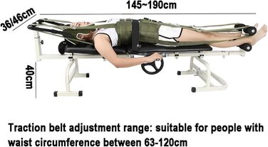 Розкладний масажний столик, Шийне та поперекове тягове ліжко, Хребець для розтягування хребців Масаж поперекового відділу, Портативний пристрій для розтягування попереку, шириною 36 см