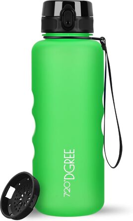 Пляшка для води 720DGREE 1л Sport 'uberBottle softTouch Sieb - Без BPA - Пляшка для води для універі, роботи, фітнесу, велосипеда, активного відпочинку, роботи - спортивна пляшка з тритану - легка, ударостійка, багаторазова (1500 мл, класичний зелений - з