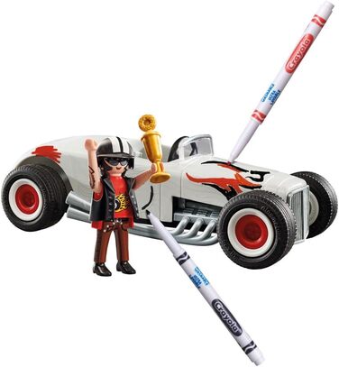 Гоночний автомобіль PLAYMOBIL Color 71376, творча розмальовка для любителів автомобілів, з водорозчинними ручками, губкою та численними аксесуарами, художня іграшка для дітей від 5 років і старше