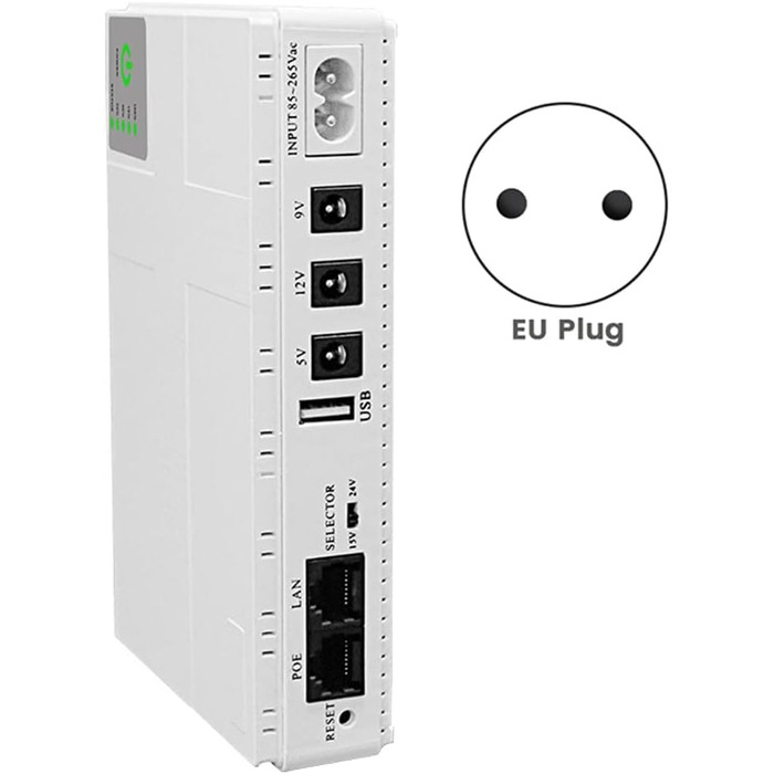 Джерело безперебійного живлення Jzoowar 5 В 9 В 12 В Mini UPS POE 10400 мАг Резервне для WiFi маршрутизатора CCTV (розетка ЄС)