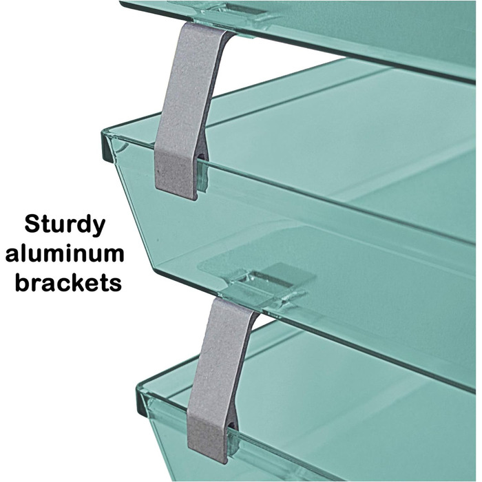 Яруси Бічний лоток для листів, лоток для листів/A4, настільний органайзер для файлів, пластик (прозорий зелений) 36 x 26,5 x 23,8 см Прозорий зелений, 3