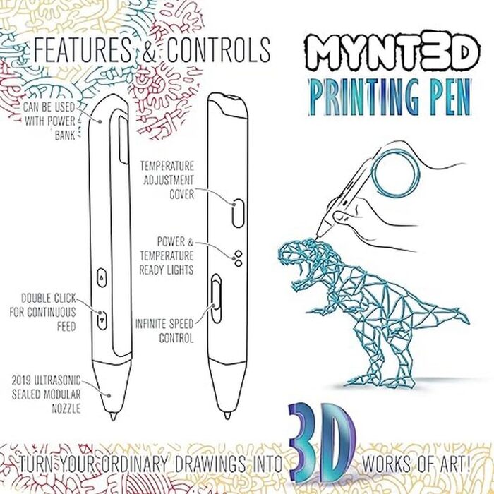 Мм ABS і PLA сумісна ручка для 3D-друку, 3D Super 3D Pen, 1,75