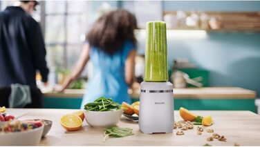 Міксер Philips Eco Conscious Edition, 350 Вт, технологія ProBlend, чашка Tritan Renew, без бісфенолу А, шовковий білий матовий (HR2500/00) одинарний 350 Вт