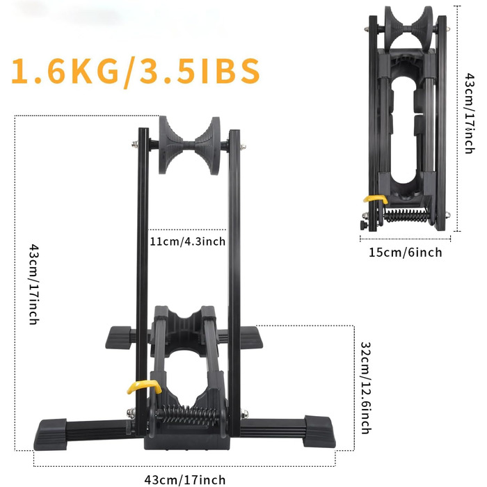 Підлога для велосипеда Hatriel, Стійка для велосипеда Гірський велосипед, Стійка для велосипеда Cube, Складна підставка для велосипеда для дому або велосипедного магазину, для гаража, дому або велосипедного магазину (20-29 дюймів)