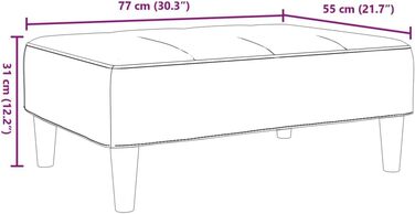 Підставка для ніг з чорної тканини, 77 x 55 x 31 см, 4007364