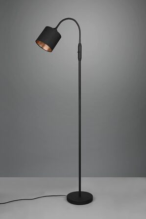 Торшер Reality Lighting Tommy R46335979, матовий метал, тканинний абажур золотого кольору, ексклюзивний 5 шт. E14 (чорний, торшер 1-полум'я)