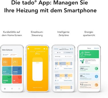 Розумний радіаторний термостат tado Wifi Starter Kit V3, включно з 3 термостатами для опалення цифрове керування опаленням через додаток легке встановлення сумісний з Alexa, Siri та Google.