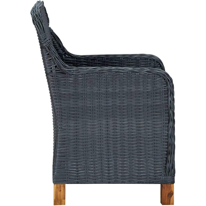 Садові стільці з подушками 2 шт. Poly Rattan Dark Grey