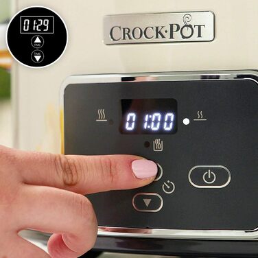 Цифрова мультиварка Crock-Pot з відкидною кришкою Регульований час приготування 3,5 літра (3-4 людини) Гриби та хром CSC060X