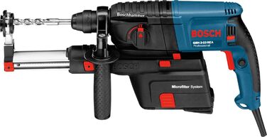 Перфоратор Bosch Professional GBH 2-23 REA (710 Вт, 2,3 Дж, SDS plus, макс. свердління 32 мм, вбудований відсмоктувач, вкл. додаткову ручку, 5 ущільнювальних кілець, перфоратор, кейс) Solo