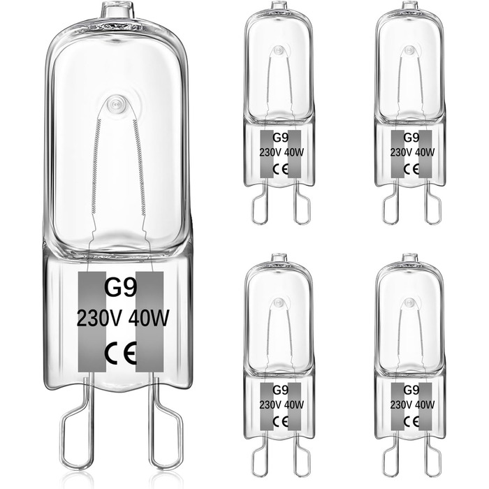 Галогенна лампа для духовки Liuyife G9 40W 300 градусів димируемая 230V теплий білий 2700K 520LM G9 oven галогенна лампа для духовок, мікрохвильових печей, настільних ламп 5 шт.