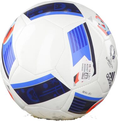 Чоловічий м'яч adidas Euro 2016 Mini, білий/яскраво-синій/нічний індиго, 1