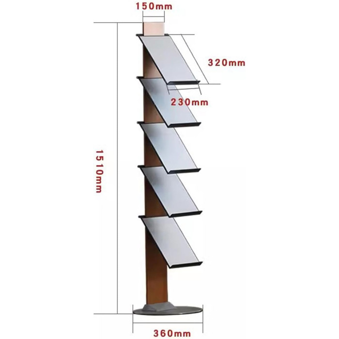 Підлоговий стелаж для журналів офісний стелаж для журналів, креативний багатошаровий металевий стенд для презентацій, підлоговий стелаж для журналів, книжкова полиця, стенд для даних, стелаж для виставкових брошур