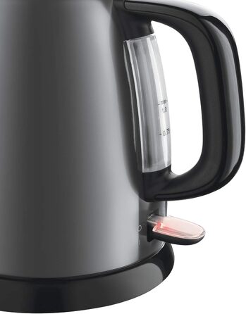 Електричний чайник Russell Hobbs малий 1,0 л Кольори Нержавіюча сталь Сірий (2400 Вт, функція приготування під тиском, знімний фільтр від накипу, зовнішній індикатор рівня води, маленький туристичний чайник)Чайник 24993-70 Електричний чайник 1л