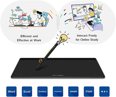 Графічний планшет XP-PEN Deco Fun S 6.3'x4 зі стилусом без батареї Нахил 60 для цифрового малювання/письма (чорний) Чорний