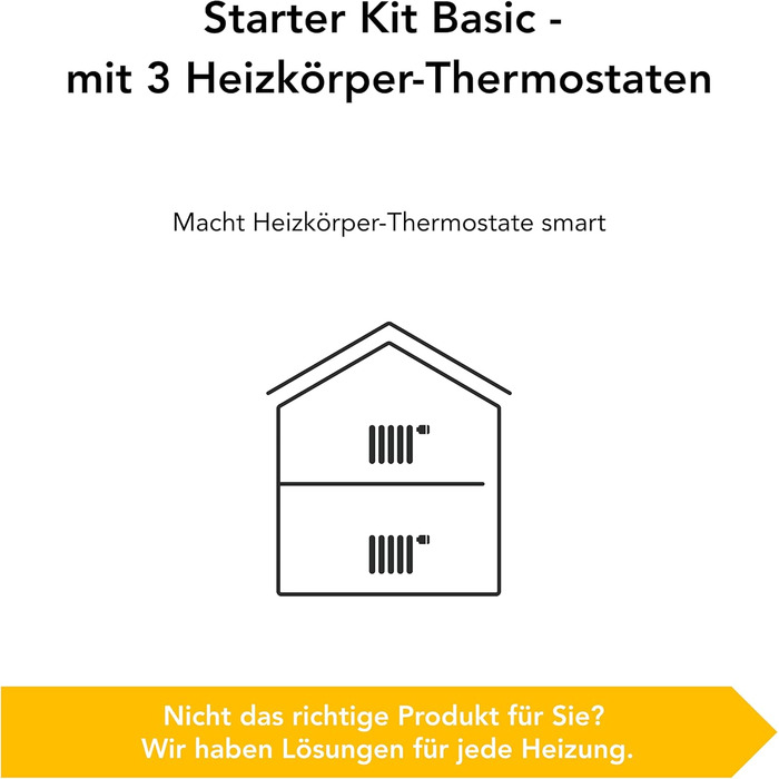 Розумний радіаторний термостат tado Wifi Starter Kit V3, включно з 3 термостатами для опалення цифрове керування опаленням через додаток легке встановлення сумісний з Alexa, Siri та Google.