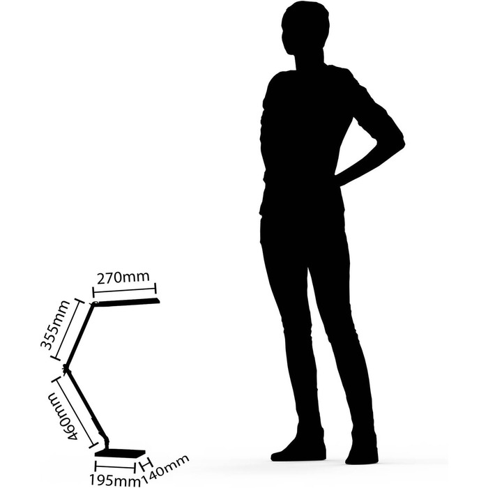 Світлодіодна настільна лампа Lindby 'Antisa (сенсорний диммер) Dimmable (сучасна) в чорному кольорі для навчання та офісу (1 полум'я,) - настільна лампа, настільна лампа, приліжкова лампа, сенсорна