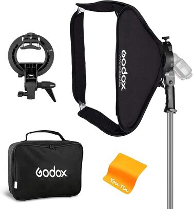 З кронштейном Godox S-Type Speedlite, комплект Bowens Mount Portable Godox Softbox 60 см для Godox (Godox Softbox SFUV6060) Godox softbox 24', 60x60