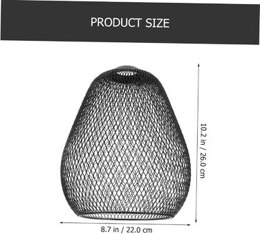 Порожнистий кований абажур Підвісний підвісний світильник Клітка Металева лампа Клітка Вінтажний тримач лампи Захисна плівка лампи Захисна люстра Захисний абажур Рамка Vintage 26X22CM Чорний