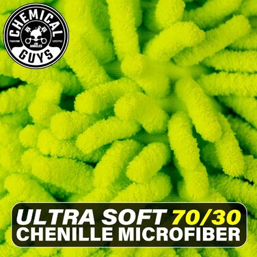 Рукавиця для миття з мікрофібри Chemical Guys MIC493 Chenille Premium без подряпин, зелений лайм, 24,4 x 5,8 x 17,8 см лаймово-зелений. Стандарт