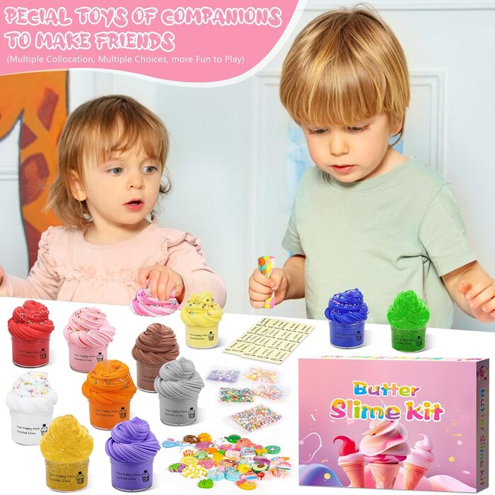 Набір слизу Vleuexe з міні-версією 36 Pack Butter Slime Kids Slime Fun Charms, набір пухнастого слизу, прозорий блискучий слиз, слиз зроби сам, м'який, подарунок для зняття стресу для хлопчиків, улюблений подарунок для дівчаток на вечірці