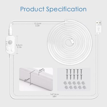 Світлодіодна стрічка YOODI з детектором руху, світлодіодна стрічка теплого світла 2M, гнучкий ПВХ-різак, освітлення сходинок сходів з 3 режимами, сенсорна світлодіодна стрічка з функцією синхронізації для кухонної шафи Теплий білий 2M