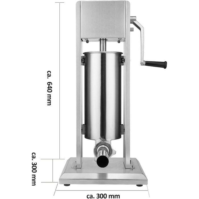 Професійна машина для наповнення ковбас з нержавіючої сталі (5 літрів, срібло) чотири різні трубки для наповнення, наповнювач для ковбаси, ковбасний прес, ковбасна машина з 2-швидкісною трансмісією, вентиляційним клапаном і ручним кривошипом 5 літрів сріб