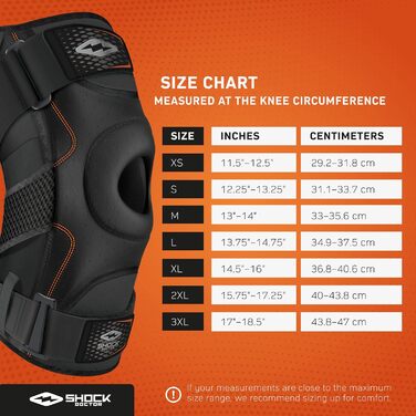 Наколінник Shock Doctor Knee Brace Колінний бандаж з подвійними шарнірами XL Black