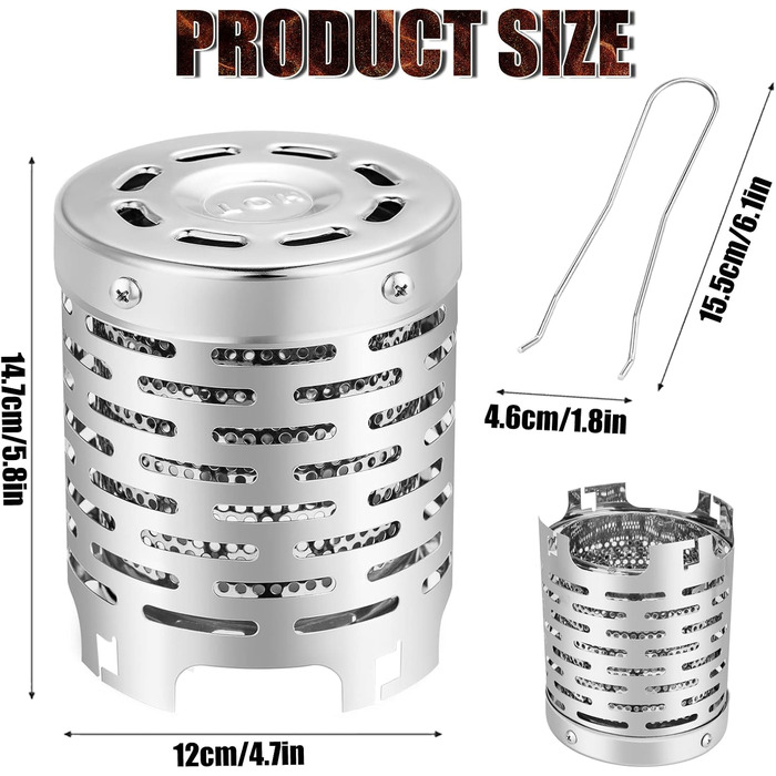 Нагрівальна насадка для газової плити, кришка нагрівача для кемпінгової плити - Наметовий обігрівач кемпінговий газовий обігрівач з нержавіючої сталі нагрівальна насадка для обігріву кемпера, каравану, кемпінгового намету