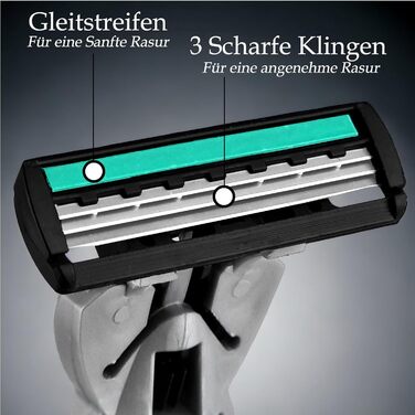 З 60 змінними лезами по 3 леза кожне - Волога бритва Одноразова бритва Чоловіча бритва Чоловіча бритва, 3 шт., Razor Men