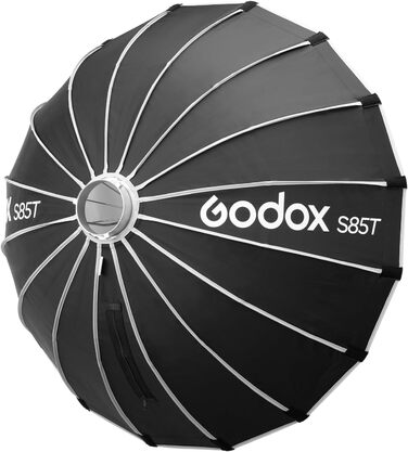 Портативний швидкознімний софтбокс GODOX S85T 85 см з решіткою для Godox SL60 SL300II VL150 VL300 UL150 та фотостудійного спалаху