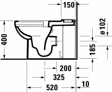 Підлоговий унітаз Duravit 1 комбінований білий глянцевий 655 мм