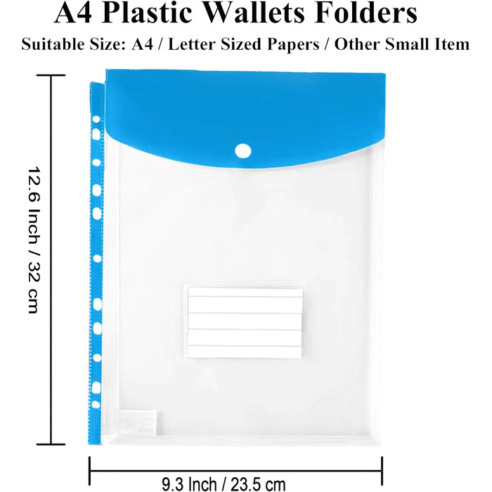 Пакет для документів A4, папка A4 з 12 шт. , широка розширювана папка, система папок, кнопка фіксації папки з документами з 11 отворами та кишеня для етикеток, органайзер для водонепроникних папок 12 шт. - A