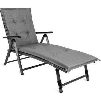 Подушка для шезлонгів normani Garden Lounger Cushion з м'яким наповнювачем 6 см - Подушка з водонепроникного матеріалу і кріпильними ременями 195х55 см Колір Світло-Сірий Світло-сірий 195 х 55 х 6 см