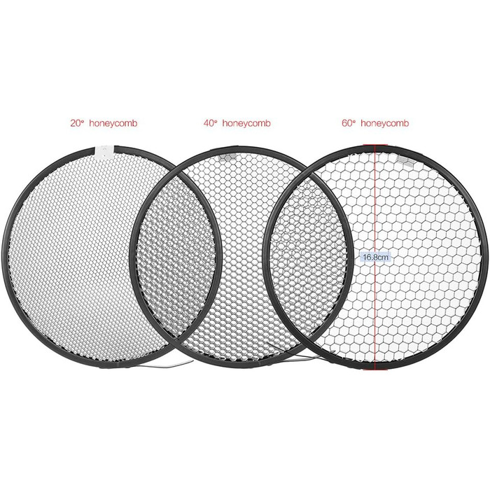 Стандартний рефлектор Лампа Екран Тарілка з 20 40 60 Стільникова решітка для Bowens Mount Grid Softbox Honeycomb Studio Strobe Flash Light Speedlite, 7