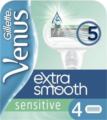 Леза для бритви Gillette Venus Extra Smooth жіночі зі зволожувачами для захисту шкіри, 4 змінних леза