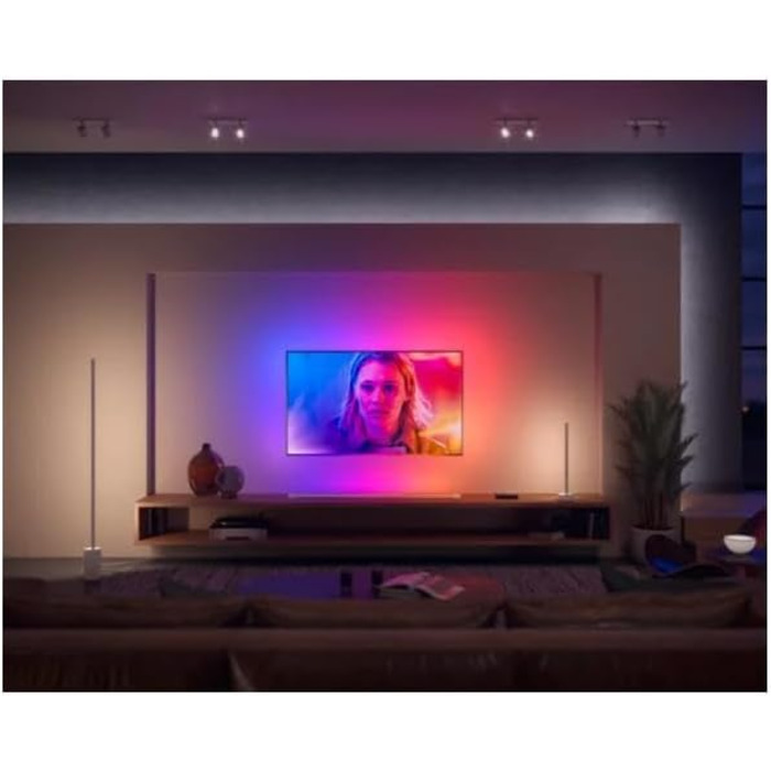 Торшер Philips Hue Gradient Signe білий 1800 лм, 16 мільйонів кольорів і градієнтів, з регулюванням яскравості, керування через додаток, сумісний з Storeo Alexa (Echo, Echo Dot)