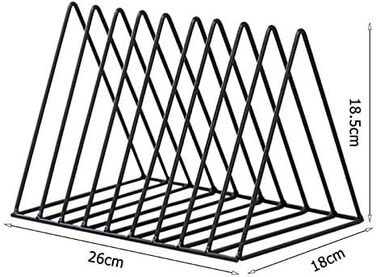 Тримач для журналів, настільна залізна полиця, книжкова полиця, багатофункціональна, трикутна, папка, прикраса, домашній офіс, книжкові полиці (чорна), 2 шт.