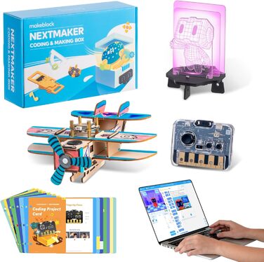 Іграшки Makeblock NextMaker STEM (коробка 1-3), навчальний набір іграшок для програмування, науковий набір для дітей, щоб навчитися програмувати електроніку, ідея подарунків для дітей віком від 8 років