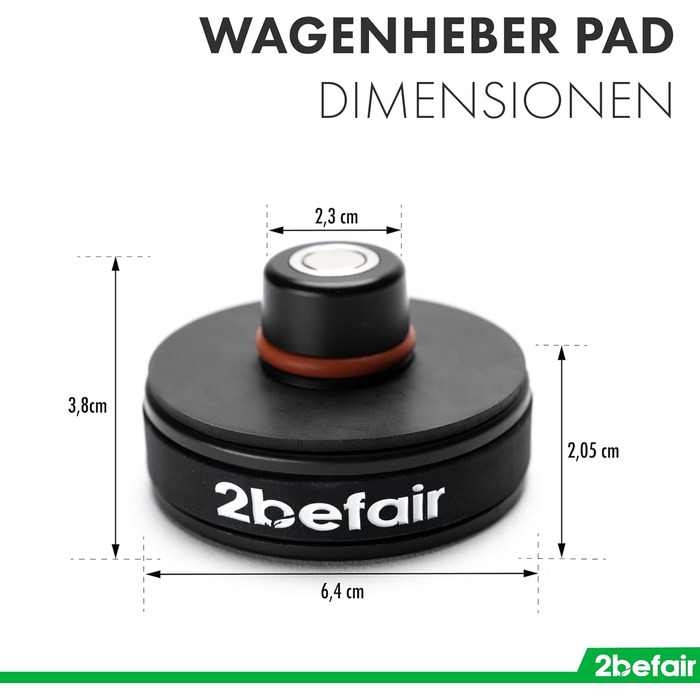 Гумова накладка Точка кріплення Точка підйому Адаптер точки підйому Сумісний з Tesla Model 3 / Model Y Зроблено в Німеччині, 2befair Jack Pad Jack Pad