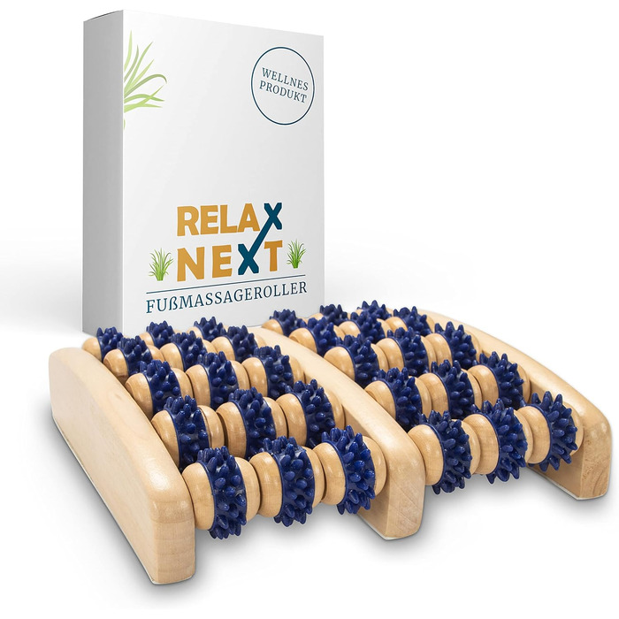 Дерев'яний масажний ролик для ніг Масажер для ніг Reflexology Relax Next, Двостопний дерев'яний масажний ролик також доступний у подарунок