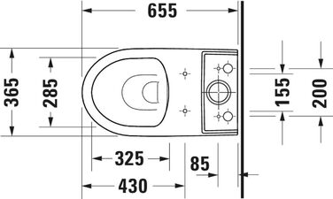 Підлоговий унітаз Duravit 1 комбінований білий глянцевий 655 мм