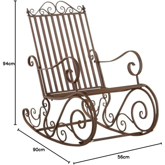 Крісло-гойдалка Smilla в стилі кантрі I Садове крісло-гойдалка з заліза, колір коричневий
