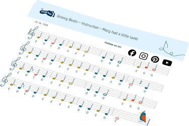 Маленьке піаніно Groovy Beats, дерев'яне, для раннього музичного навчання, з нотами, від 3 років, 12256